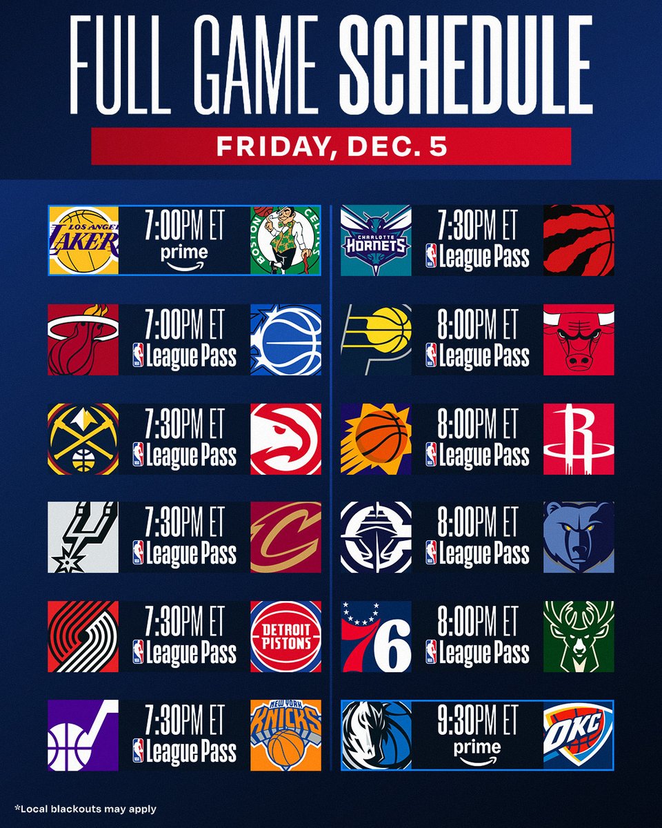 A Prime doubleheader highlights tonight's 12-game slate!

▪️ BOS seeks 4 straight wins
▪️ OKC aims for 14th win in a row &amp; 22-1 start

📺 Prime &amp; NBA League Pass 
📲 smart.link/h6st1n3k2q9sp