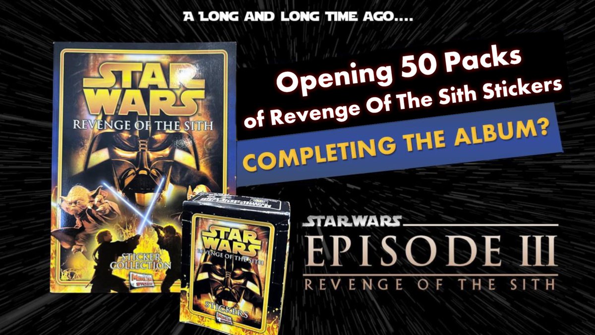 ALandLTA's tweet image. New Video: youtu.be/yRO-cjExvMU I recently picked up an empty Revenge of the Sith sticker album and a box of 50 sealed sticker packs. It’s now time to see if those packs are enough to complete the album…… #starwars #stickeralbum #revengeofthesith