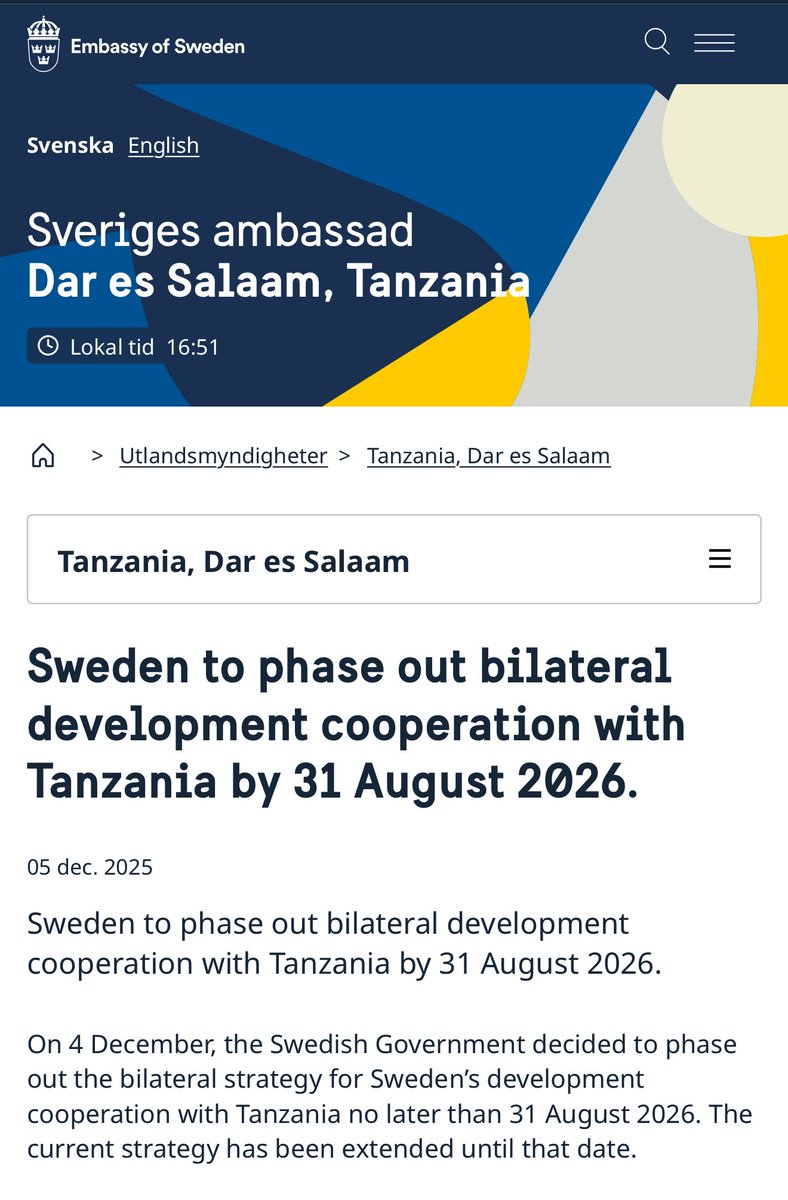 C_NyaKundiH's tweet image. Sweden says they can't work with Tanzania regime after the massacre