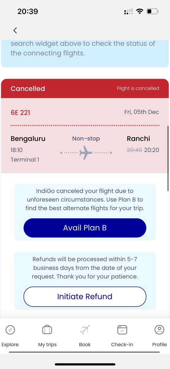 DrPrernaPath's tweet photo. @indigo6E @DGCAIndia 

Complete chaos, so now, Indigo tell me who is responsible for a person being stranded in Bangalore airport and not able to go to my home. Your customer care is not working. Your site is not working. https://t.co/yz2KO1bvAD