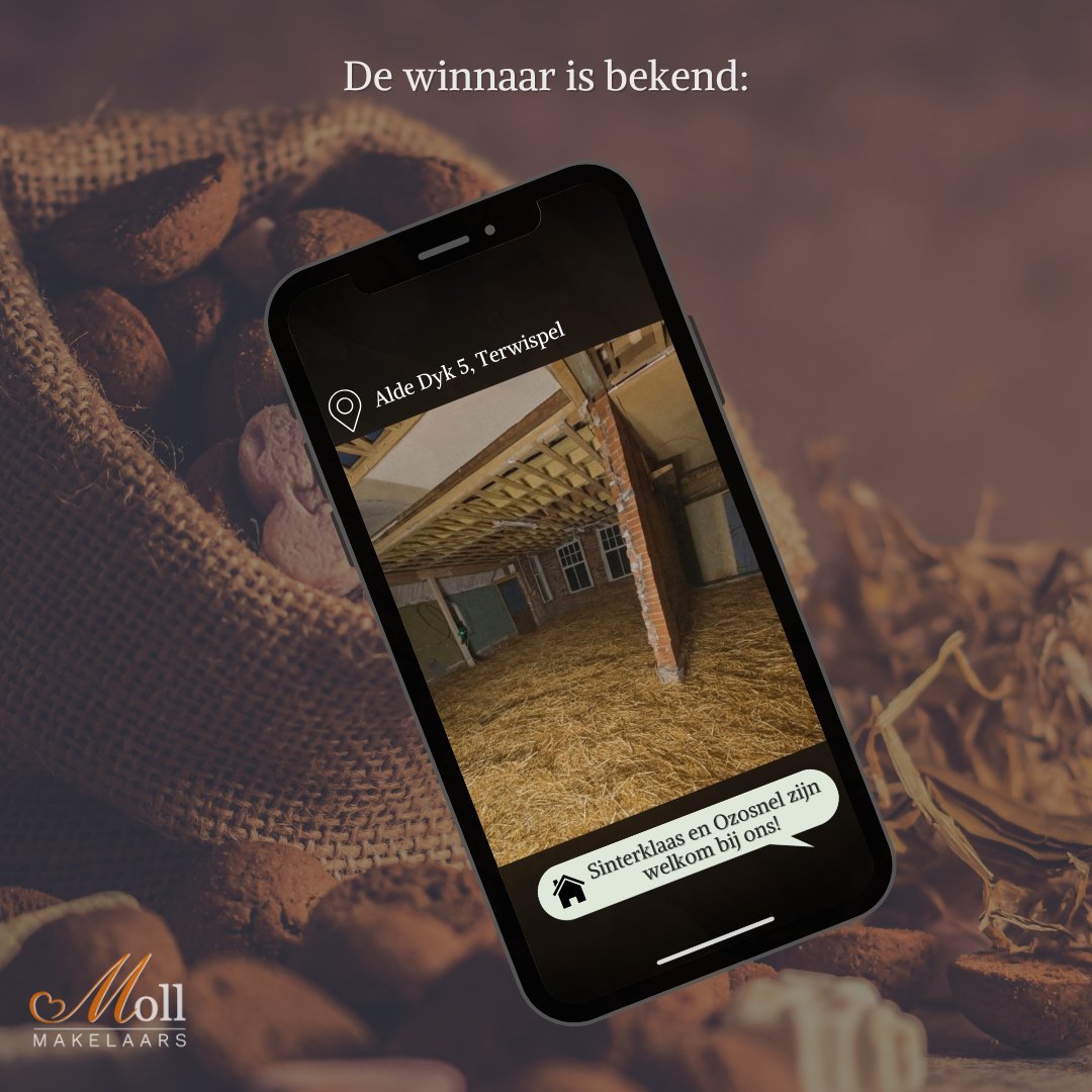 Met plezier maken wij bekend dat de gebroeders Verloop de Sinterklaas-actie hebben gewonnen!🏡

Hun inzending sprong er overtuigend uit. Terwijl zij samen hun nieuwe woning grondig verbouwen, hebben zij alvast aan het belangrijkste gedacht: een comfortabele plek voor Ozosnel.