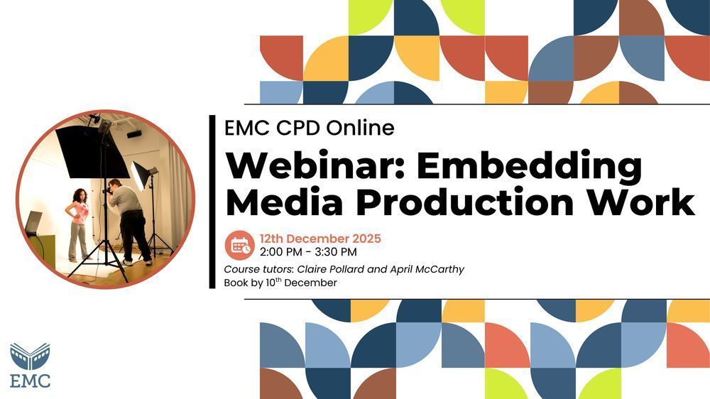 EngMediaCentre's tweet image. EMC CPD Webinar: Embedding Media Production Work

Discover helpful ways to embed low-stakes practical activities and simulation tasks in your schemes of work with this EMC Webinar!

Book by: 8am on 10th December
buff.ly/m2b02iO