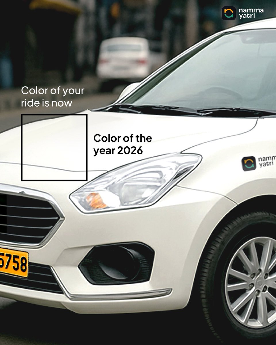 nammayatri's tweet image. Catch the Cloud Dancer on the Namma Yatri app 🚕 

#ColorOfTheYear2026 #ColorOfTheYear #Pantone #CloudDancer