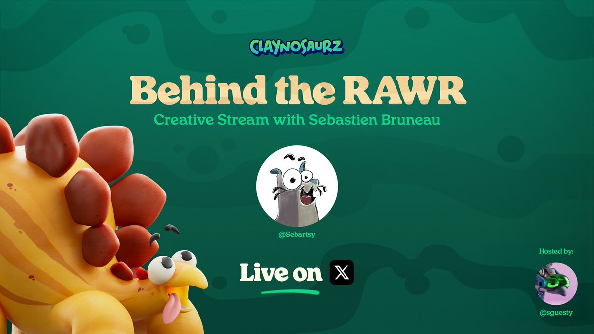 Behind the RAWR returns for a brand new edition with Guesty!

Featured is our Art Director, Sebastien Bruneau, diving into Claynosaurz with an animation overview, exclusive rig work, and fresh behind-the-scenes content.

Live Monday, December 8th at 2 PM EST!