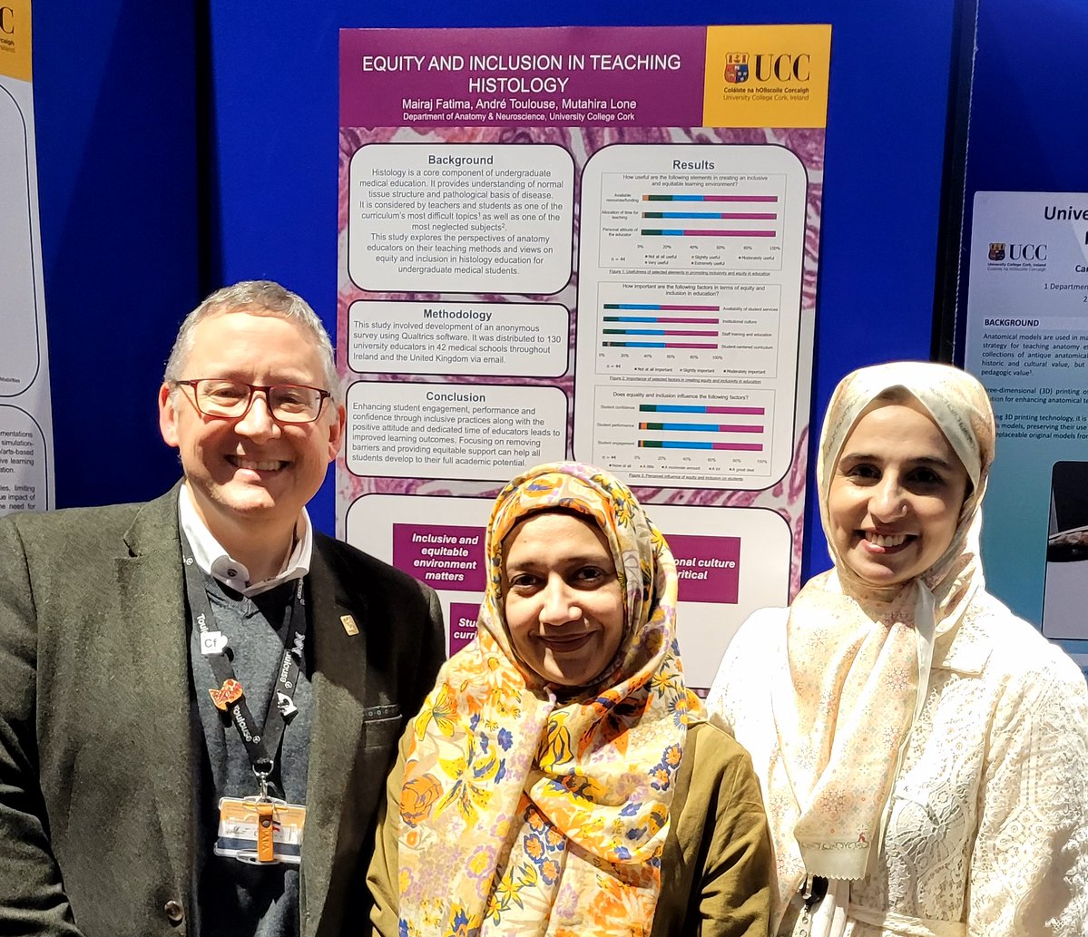 mutahira_lone's tweet image. Very proud of my PhD students for their excellent work showcased at the Learning &amp;amp; Teaching Showcase 2025 UCC 👏
Their posters highlighted real innovation in anatomy education and UDL.
A fantastic representation of @AnatNeuroUCC 🌟 @UCC  #TeachingAndLearning
