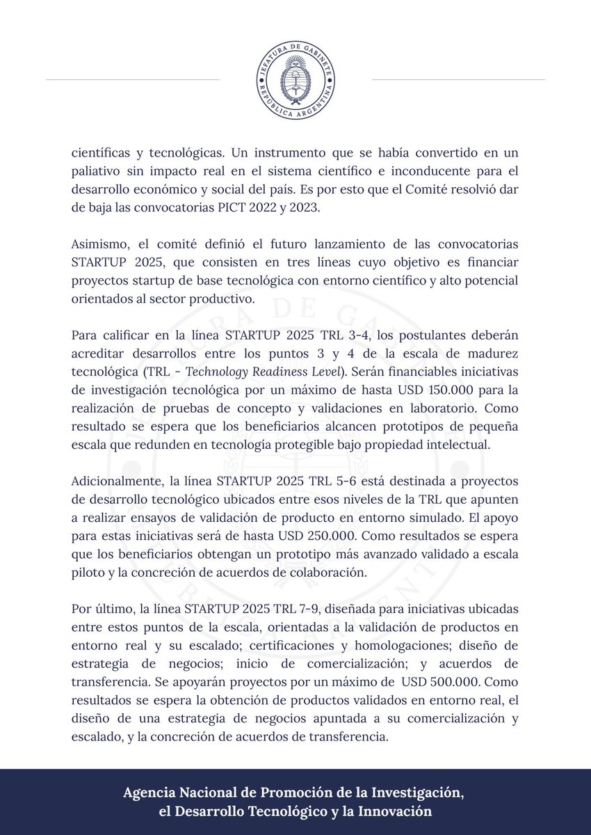 ⭕️ | AHORA: Luego de dos años sin anuncios, EL GOBIERNO CONFIRMÓ QUE LA CIENCIA BÁSICA YA NO SERÁ FINANCIADA.

‼️ Oficialmente, se terminó el financiamiento público de los proyectos científicos en la Argentina. ES UNA VERGÜENZA.

❌ JAVIER MILEI DESTRUYÓ LA CIENCIA ARGENTINA.