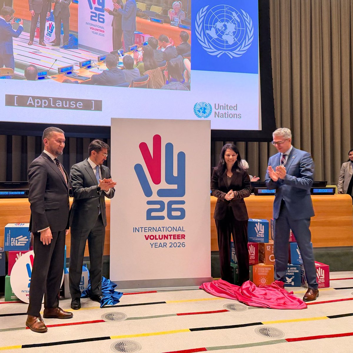 And so it begins, the International #VolunteerYear 2026 is here.

<a href="/UN_PGA/">Annalena Baerbock</a> opened #IVY2026 with co-conveners #Kazakhstan 🇰🇿 and #Germany 🇩🇪 delivering a clear message: volunteers must be recognised, and the data must show the true scale of their contributions.
