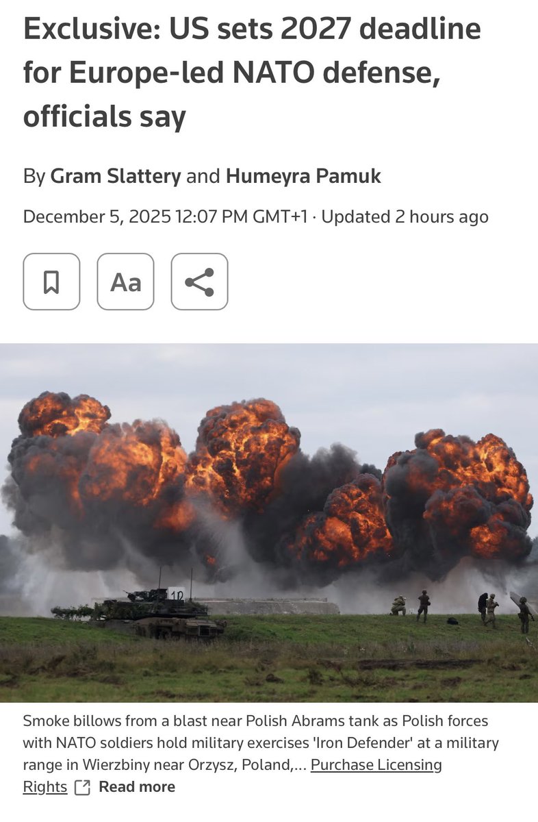 thorstenbenner's tweet image. European stupidity comes to bite us. 
We had a year since Trump got elected (and in fact 9 years since he first got elected) to come up with our own timetable for burden-shifting on critical enablers for European defense. 
We did nothing. And now we are being served an ultimatum.