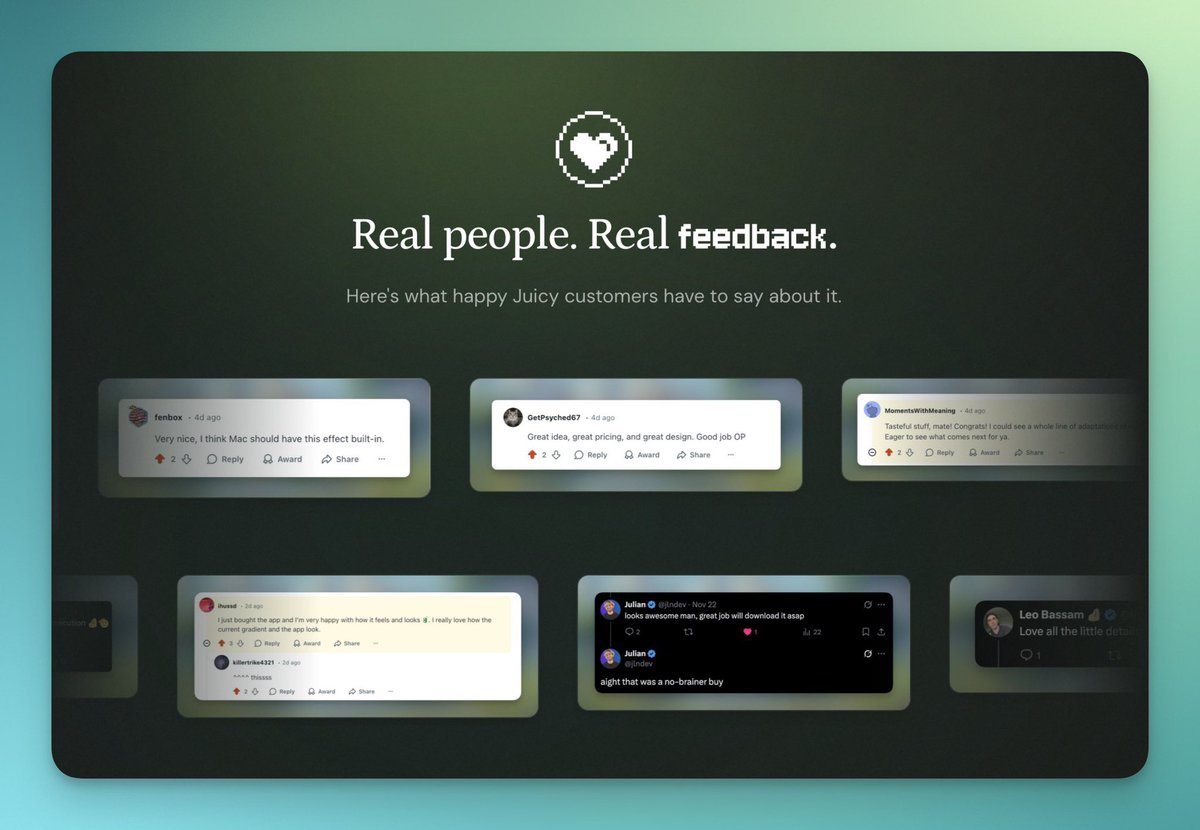 É quase inacreditável que o Juicy tenha sido baixado por aproximadamente 1000 pessoas nas últimas 3 semanas!
Aqui estã