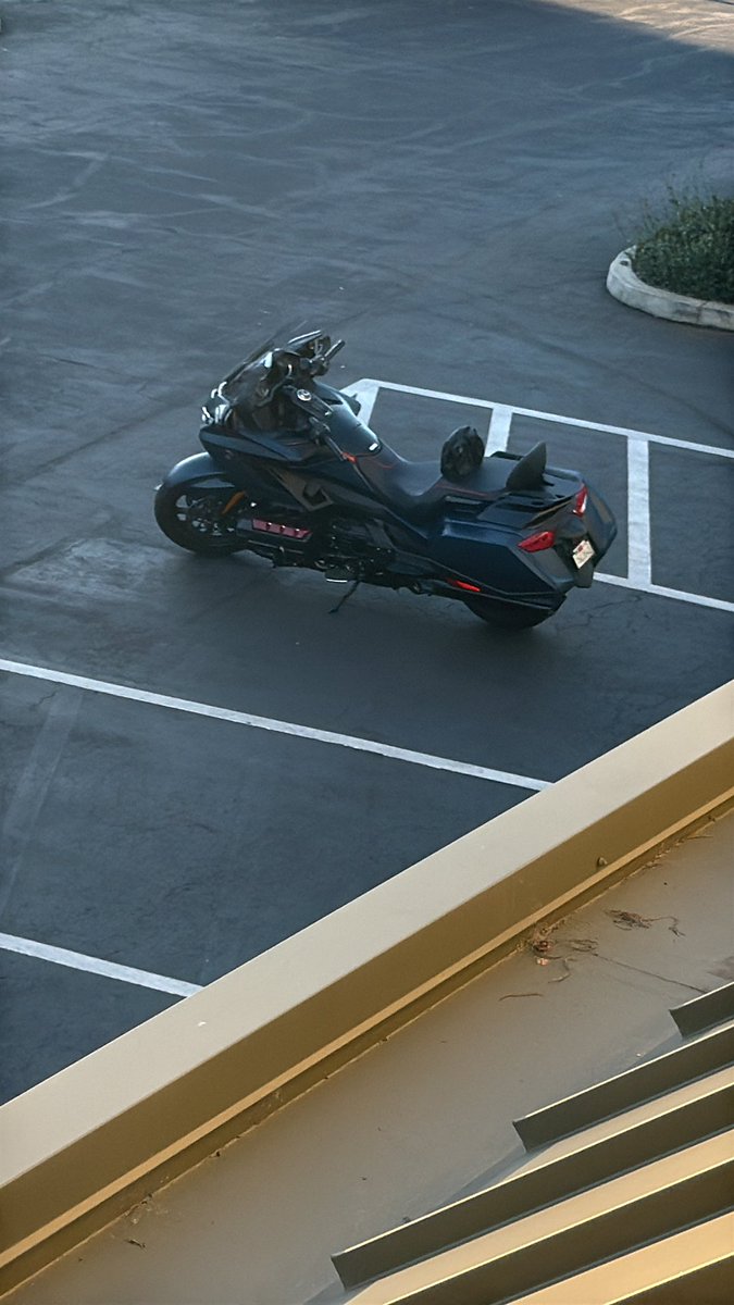 There she is. Honda Goldwing “bagger”
