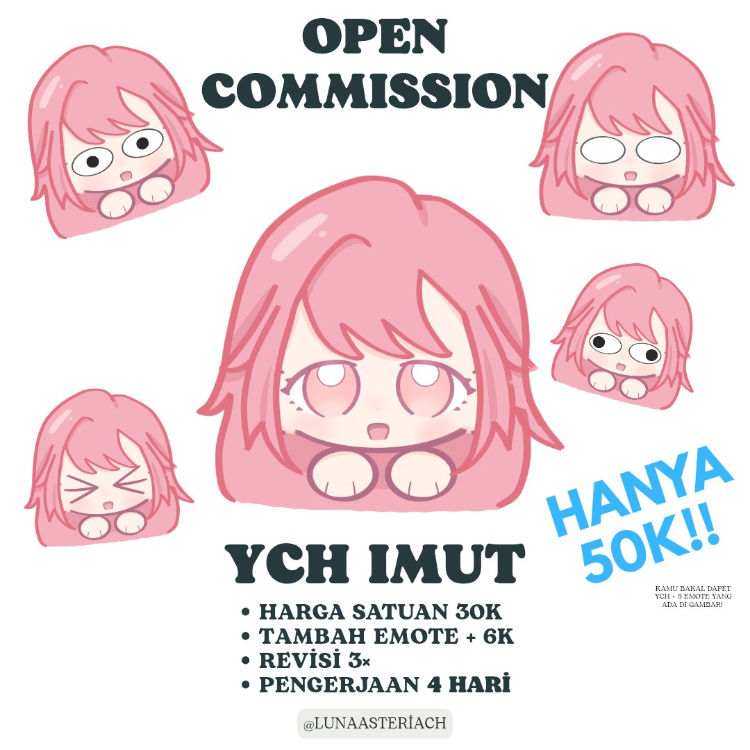 Luna open commission!
Kalau temen-temen minat, hubungi Luna ya~ 

Pembayaran bisa via GO-PAY/Sociabuzz!