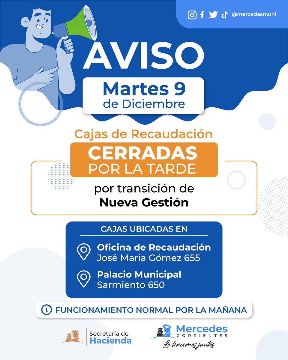 Gobierno Municipal de Mercedes (Ctes) tweet media