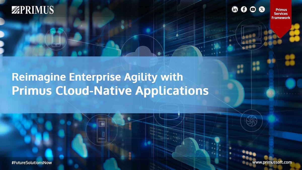 PrimusSoftCorp's tweet image. Adapt faster, scale seamlessly, and drive innovation with #PrimusCloudSolutions. Our cloud-native applications empower businesses with flexibility, resilience, and next-gen performance—helping you stay ahead in an ever-evolving digital landscape.