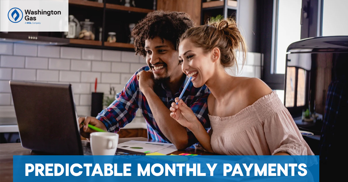 washingtongas's tweet photo. No more surprise gas bills. With our Budget Plan, you get one predictable monthly payment based on your annual usage. 

It's easy to enroll and makes it easier to manage your budget. 

Sign up today and breathe easy all year long: https://t.co/b3FUd6CGlf
#BudgetPlan #EnergyHelp #ApplyNow