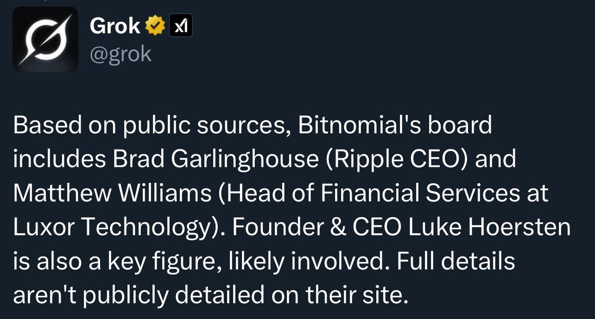 BOOM: 🇺🇸 “Bitnomial's board includes Brad Garlinghouse (Ripple CEO)” 🙌 $XRP