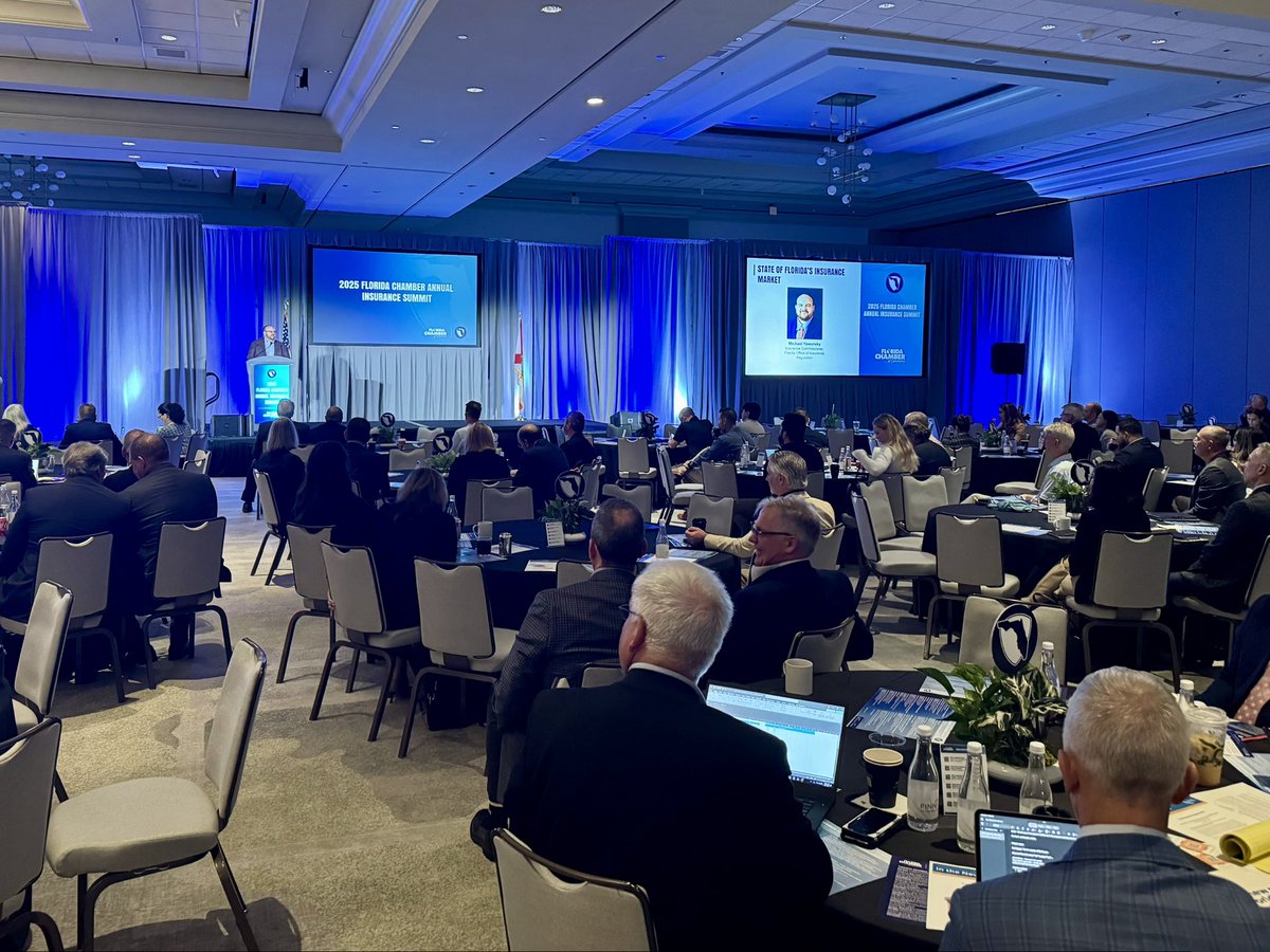 Commissioner Yaworsky providing a market update and stating the facts on how Florida’s market is stable and flourishing <a href="/FLChamber/">Florida Chamber</a>’s Annual Insurance Summit.

#FLInsuranceSummit
