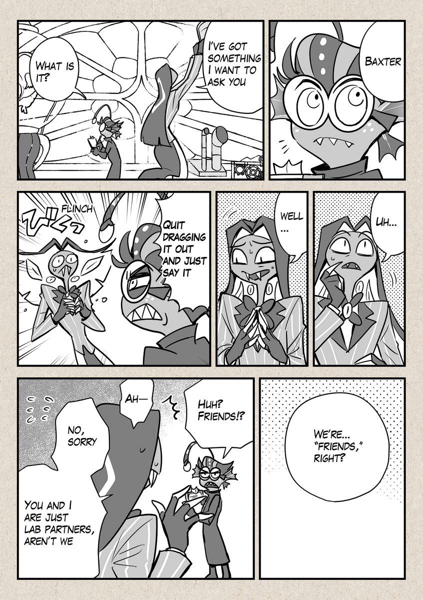 I made an English version.
Read from right to left ⬅️
"Lab partners era"
#SirPentious #HazbinHotelBaxter
https://t.co/Py0XcGwfXf 