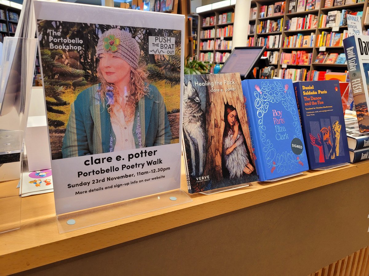 clare_potter's tweet image. Thnks @PortyBooks for hosting me for my poetry walk  @PTBOpoetry I'm grateful you stocked my book #HealingThePack in yr brilliant bookshop. A 1st, my book in a window. Crows +haar made way for our poems! Thnks @RSLiterature #jerwood @CreativeScots  for my award @VervePoetryPres