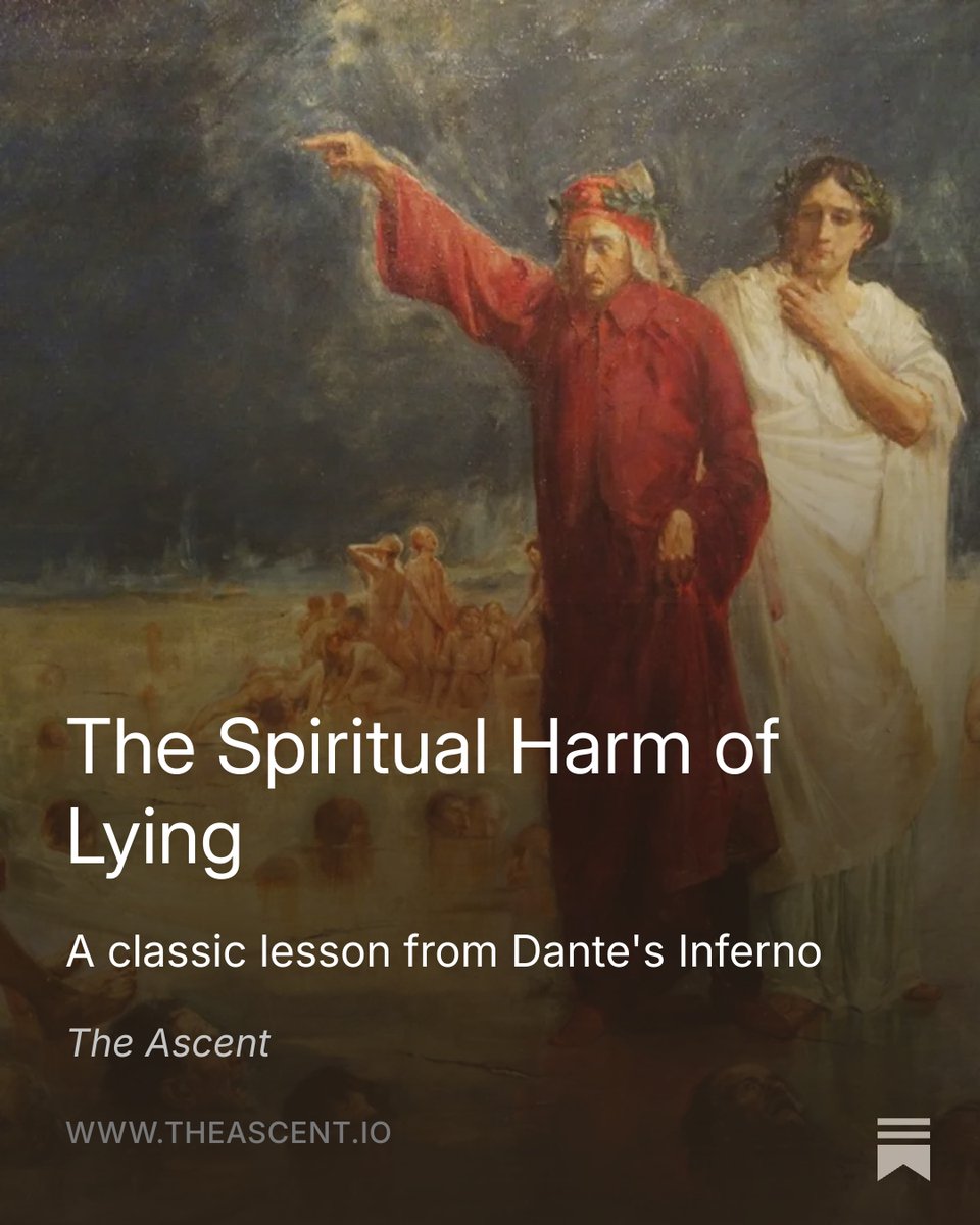 HarrisonGarlic1's tweet image. Is lying worse than murder?

In the Inferno, Dante the Poet places the sin of flattery in a worse section of hell than murder.

How could this be?

Dante is a master of the soul, and what he offers you is a tremendous insight into the spiritual harm of lying and its corruptive…