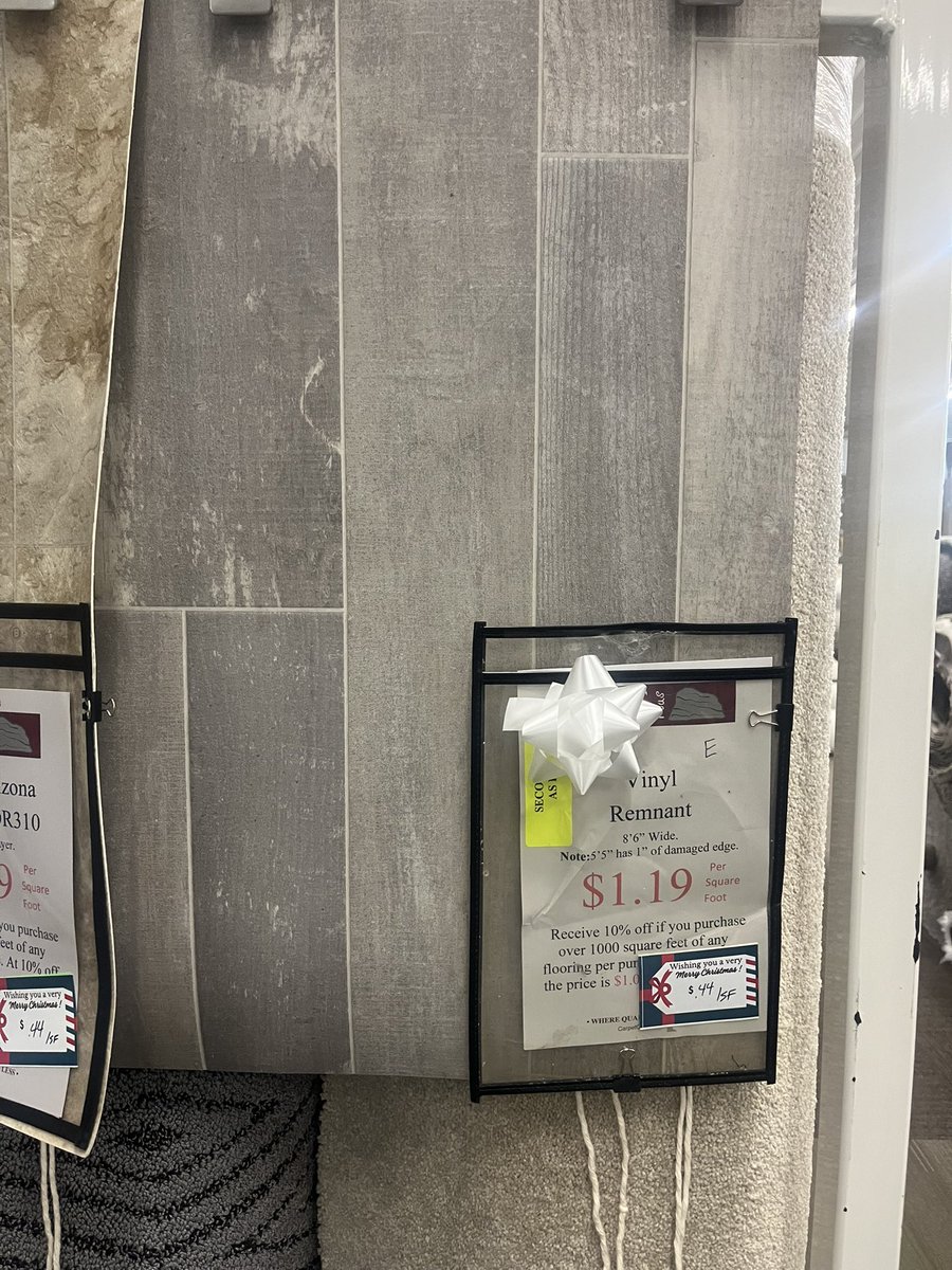 Day 3 of our 12 Days of Markdowns is here!

Select Vinyl rolls &amp; remnants are just $0.44/sq. ft. TODAY!

Bring your measurements and snag a deal before they are gone.