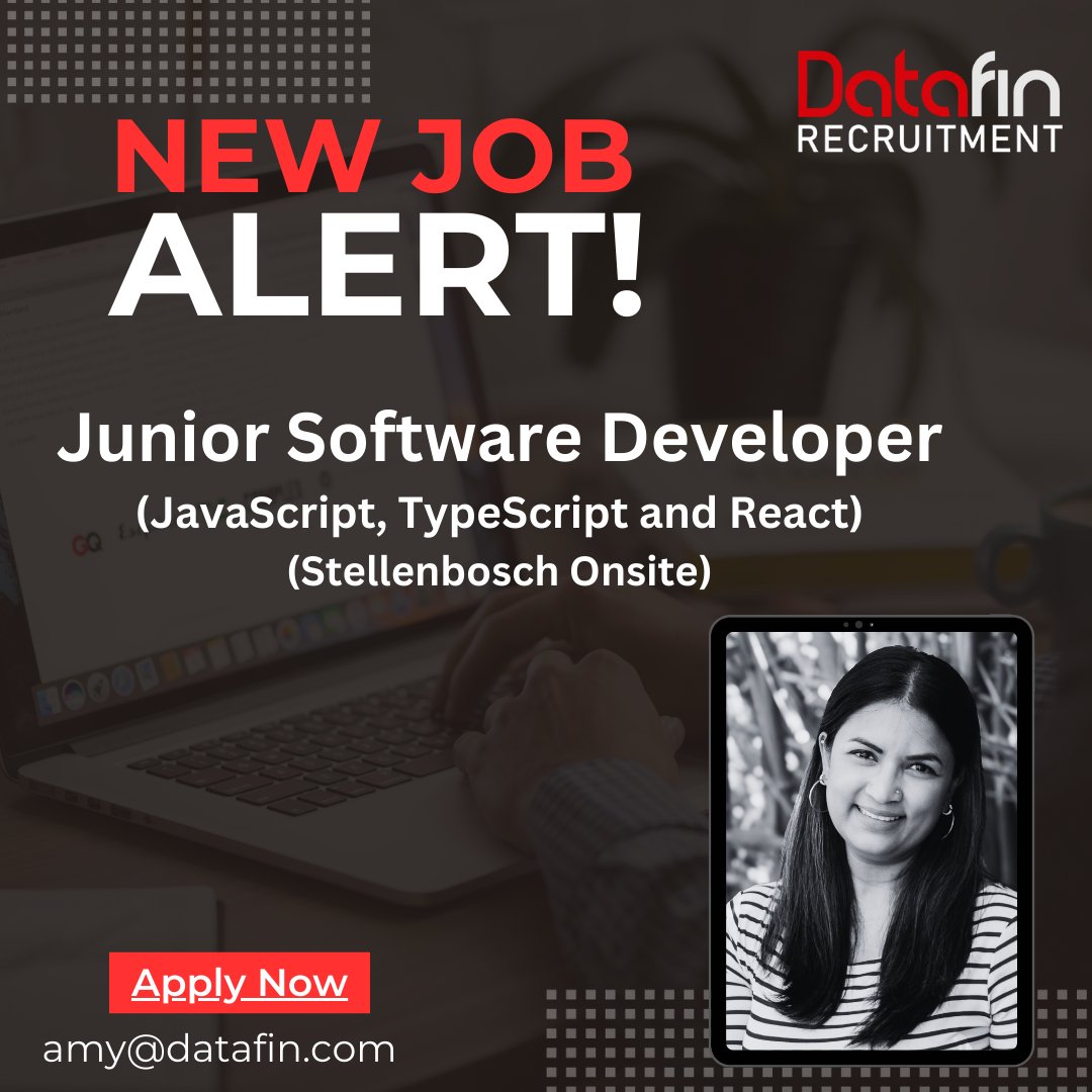 DatafinSA's tweet image. THE coding talents of an ambitious Junior Software Developer is sought by a provider of cutting-edge custom workflow apps to join its team working on a variety of projects. 

Apply here - datafin.com/job/junior-sof…

#juniorsoftwaredeveloper #datafinrecruitment