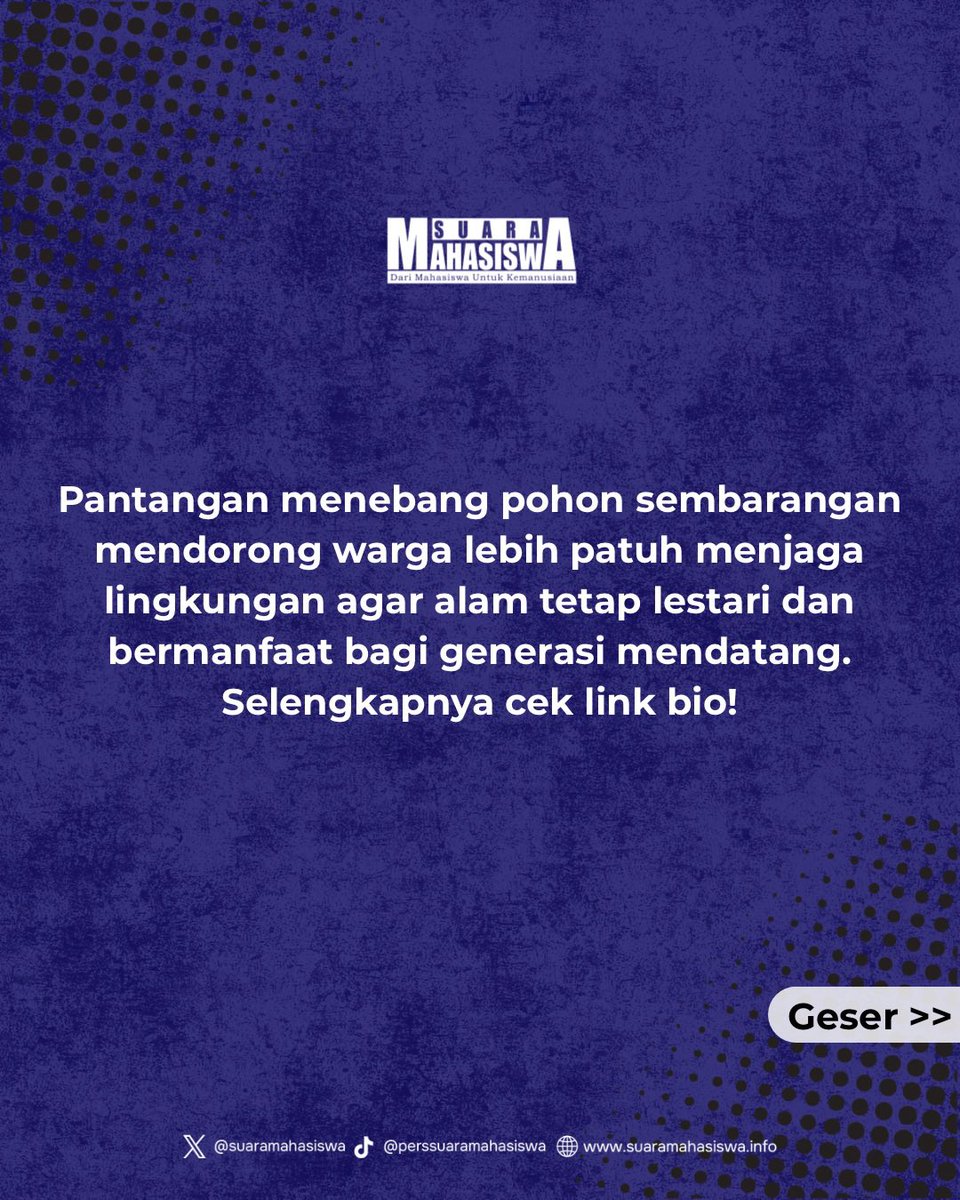 Tradisi Pelestarian Alam dalam Balutan Pamali di Masyarakat

Simak informasi seputar kampus dan Mahasiswa lainnya hanya di <a href="/suaramahasiswa/">Pers Suara Mahasiswa</a>.info

#Katapamali #kearifanlokal #deforestasi