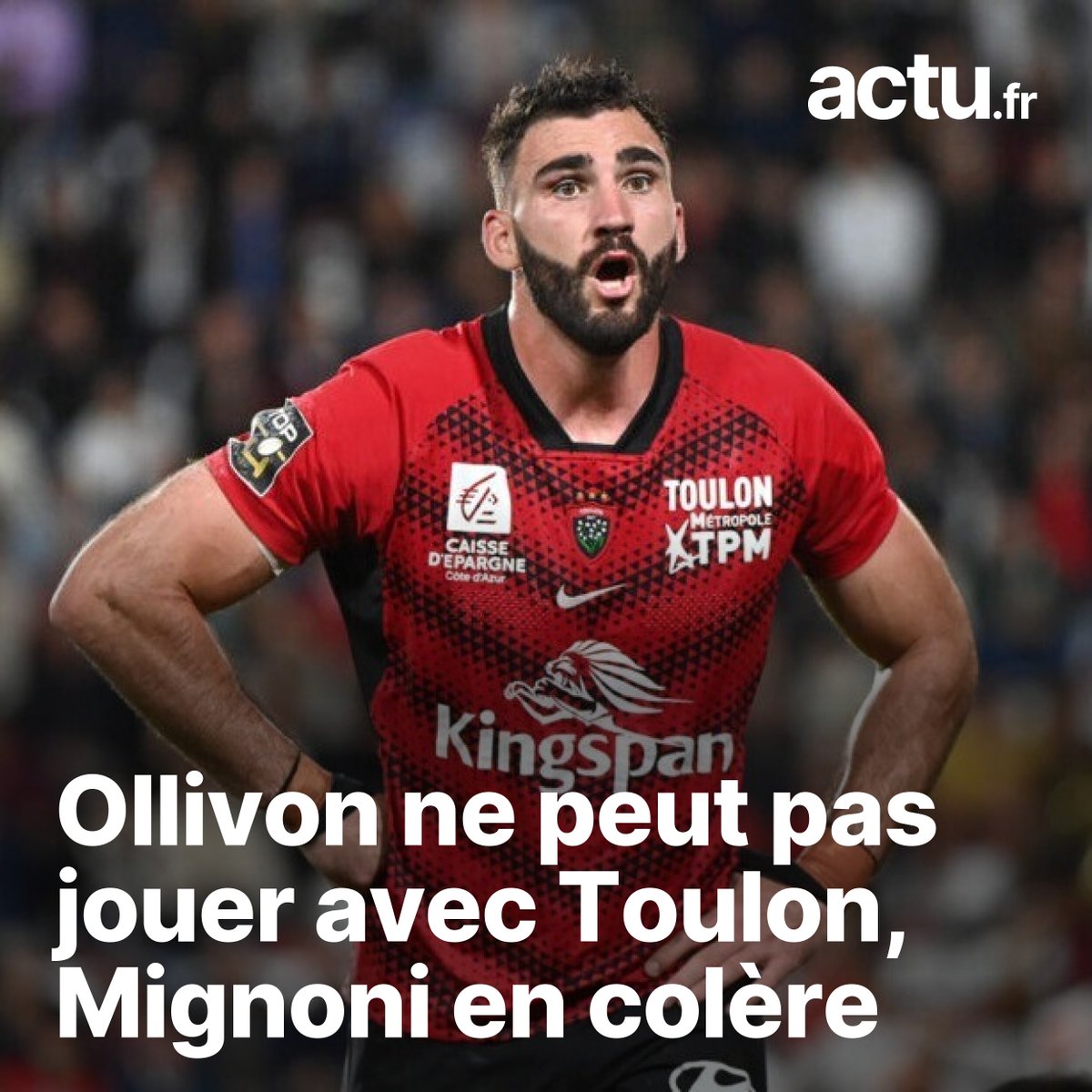 acturugby's tweet photo. 🏉🗣️ Pierre Mignoni parle d'une "décision politique" ▶️ https://t.co/0kJjb0NiKl
#InvestecChampionsCup #EDIvRCT #rugby #Toulon #Ollivon https://t.co/ofS4XwX1I1