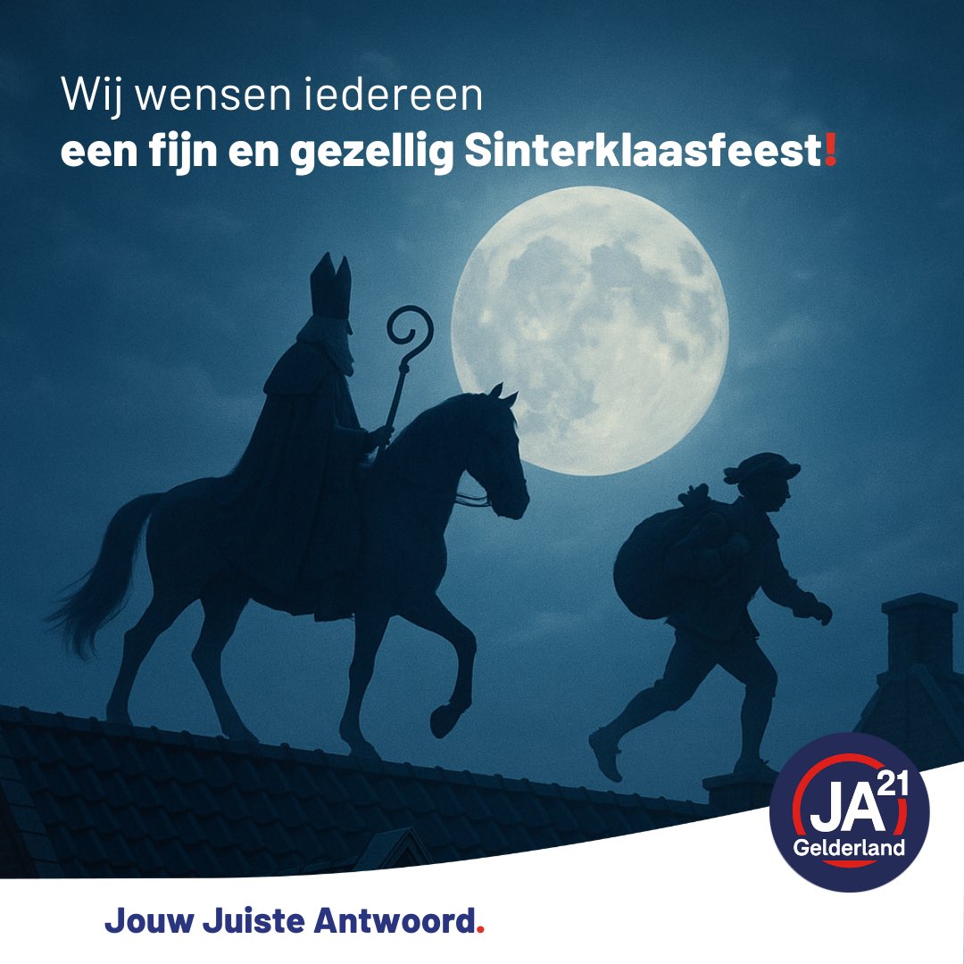 JA21 Gelderland wenst iedereen een fijn en gezellig Sinterklaasfeest! 🎁