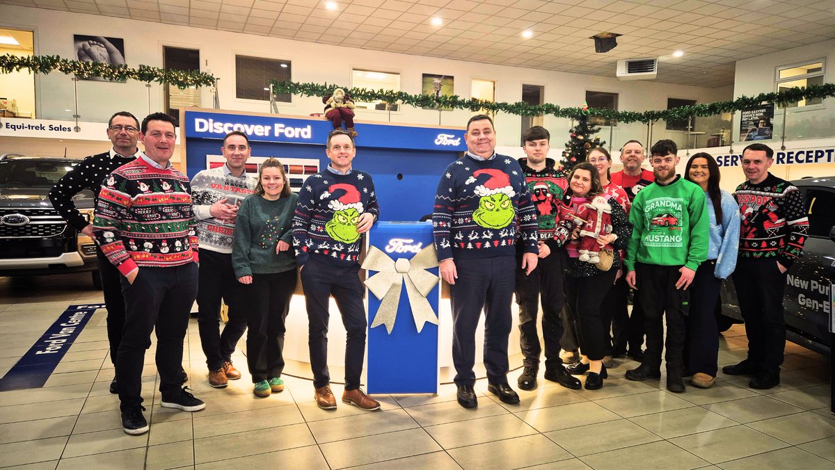 mafinlay's tweet photo. 🎄 IT’S HERE! 🎄

At Finlay Motor Group, we’re happy to support #ChristmasJumperDay for @CF_Ireland!

Our team is rocking their festive knits today to raise support &amp; awareness for people with CF. 

👇 Donate here: 👉 https://t.co/pq2mQYaHFZ

#CFIreland #CFAwareness #Fundraising https://t.co/CqVMhHSZ1v