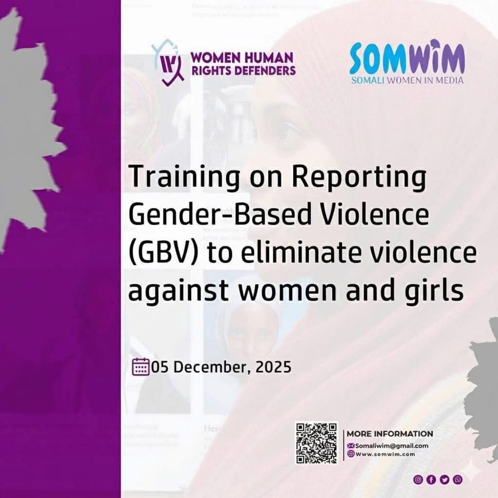 SOMWIM1's tweet photo. @SOMWIM1 in partnership with @WHRDSomalia is conducting a training on reporting GBV. Journalists will benefit from storytelling techniques to take part in the awareness to eliminate Gender Based Violence (GBV).

#16DaysOfActivism #womenhrds
#WIM #WHRDs #Somalia https://t.co/zj4gcQVs12