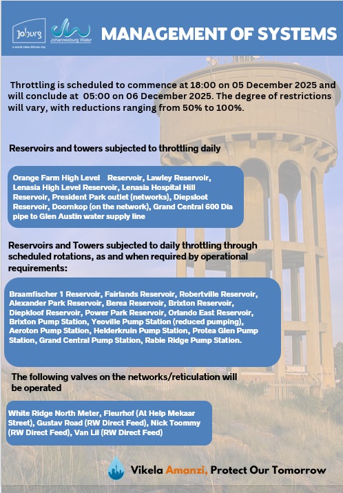 JHBWater's tweet photo. #JoburgUpdates
#ManagementOfSystems ^A https://t.co/8lyx83ifPK