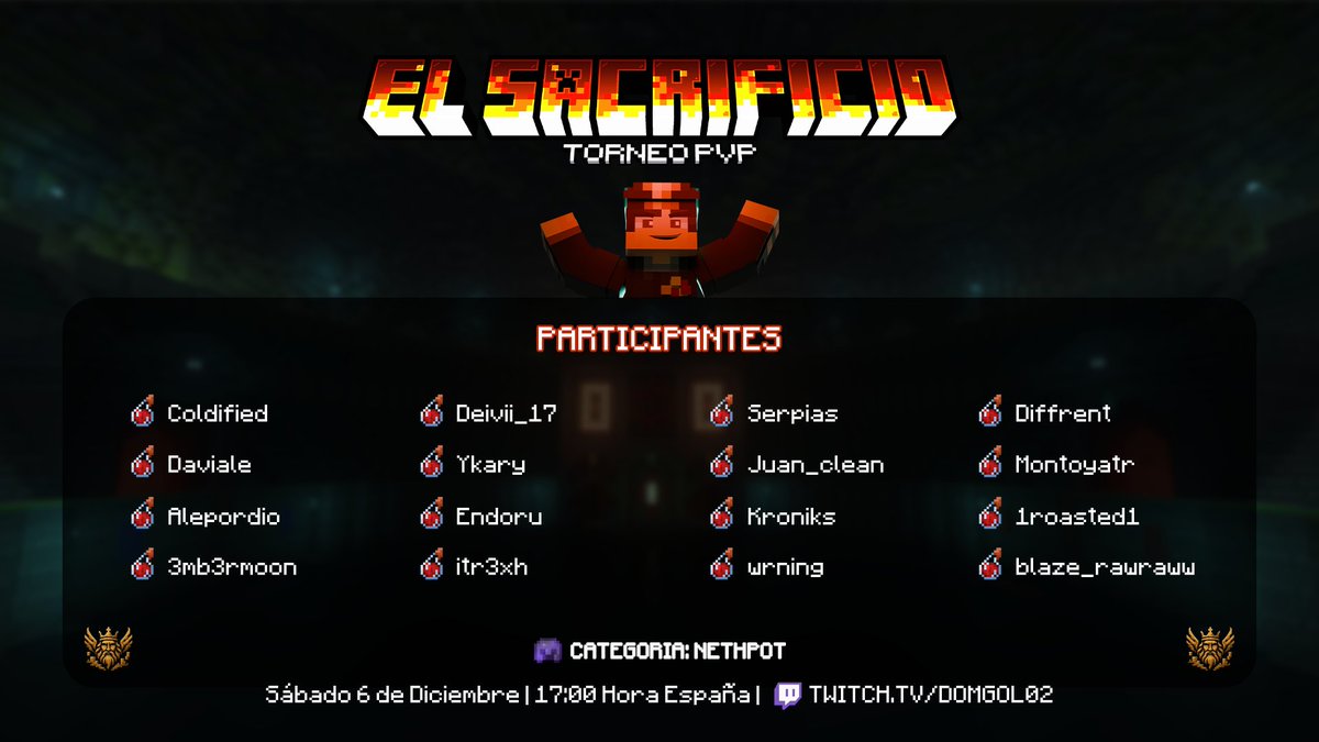 Aqui teneis los participantes para el torneazo de mañana, se vienen peleas bien chupetonas