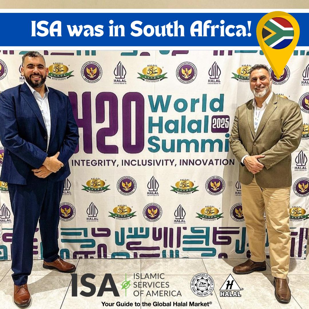 🎉 Big News! ISA was at H20 South Africa

Islamic Services of America (ISA) was at the 4th H20 event by Badan Penyelenggara Jaminan Produk Halal (BPJPH) held in Johannesburg South Africa. Thank you, SANHA - South African National Halaal Authority for the outstanding management