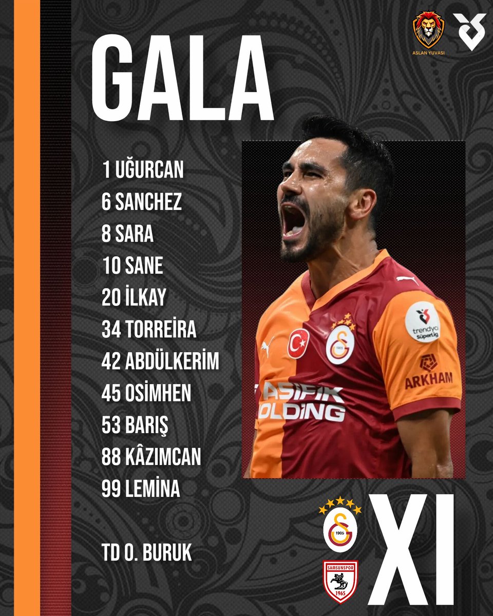 📢 Samsunspor karşısında ilk 11’imiz! 👇 #GSvSAM
