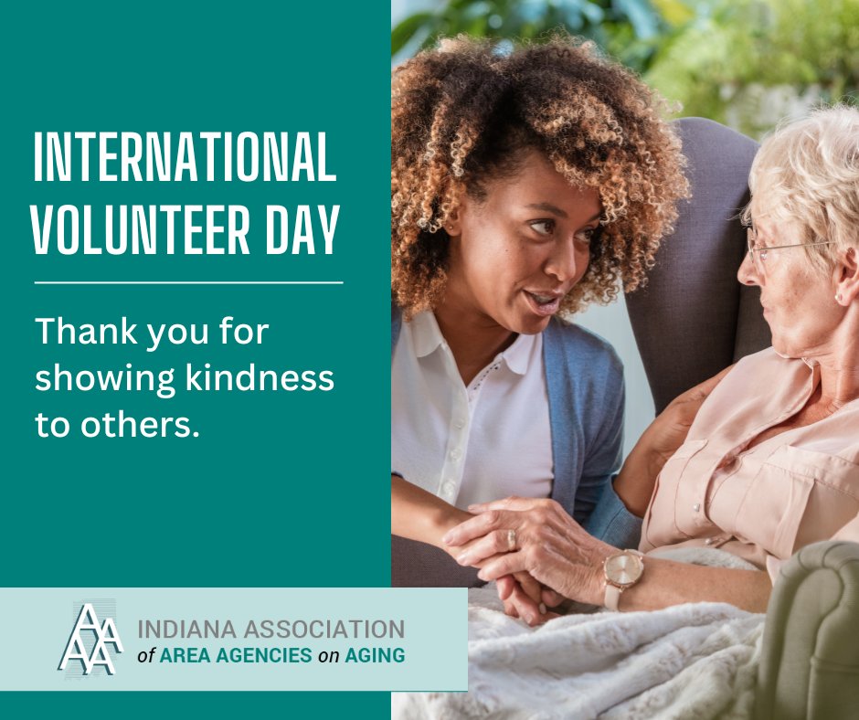 We honor the caregivers who dedicate their time &amp; compassion by serving Indiana’s aging population. Their commitment strengthens communities &amp; ensures Hoosiers age with dignity. Every day is a good day to give back!

#IAAAA #AccessibleLiving #Caregivers #InternationalVolunteerDay