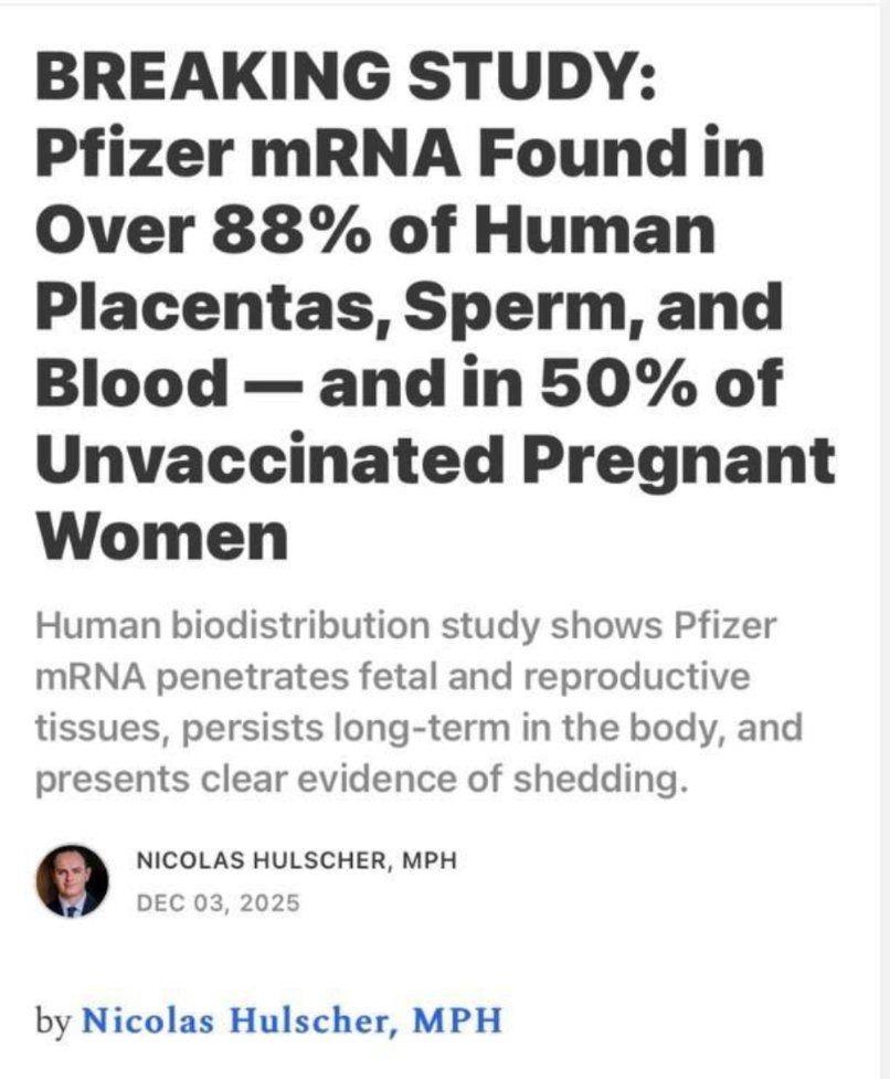 I was called crazy for saying this...✌️ 

"This is the clearest evidence to date that the injection does not degrade “within hours”—but instead persists, circulates, and deposits into human reproductive and fetal tissues.

The implications are enormous."
thefocalpoints.com/p/breaking-stu…