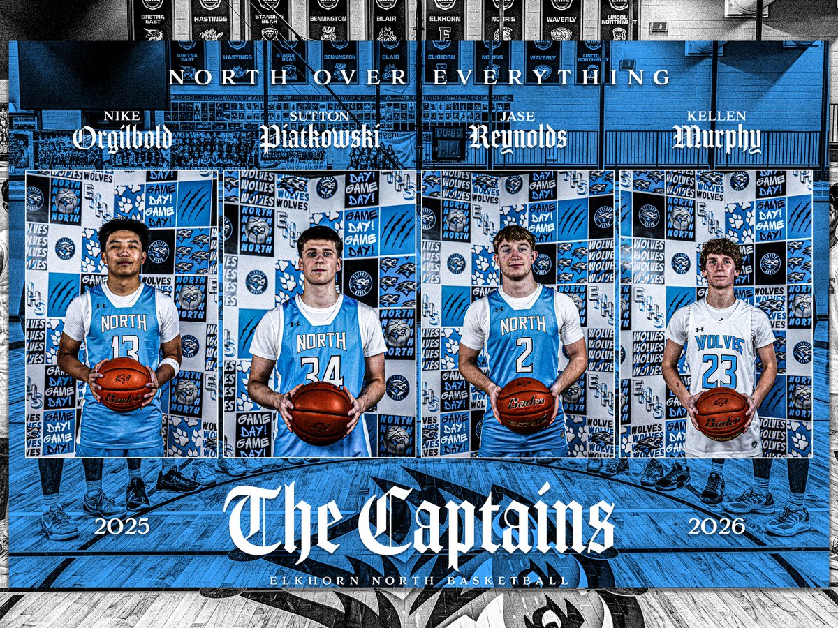 ElkhornNorthBB's tweet image. Our 2025-2026 Captains. 🐺 🏀