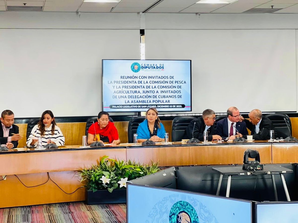 #FelizViernes Siempre es un gusto establecer puentes de solidaridad y cooperación entre la Delegación de Cubanos de la Asamblea Popular 🇨🇺 y las Comisiones de Pesca 🎣 y Agricultura 🧑🏻‍🌾 👩🏻‍🌾 de la <a href="/Mx_Diputados/">H. Cámara de Diputados</a> 💚