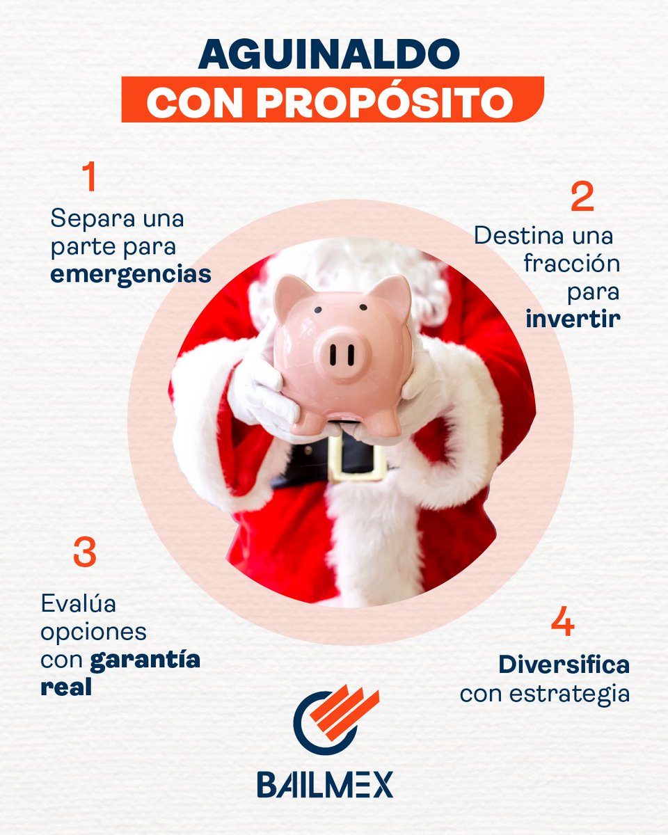 Tu #aguinaldo puede impulsar tu patrimonio si lo administras con estrategia. Aprovecha diciembre para planear, diversificar y hacer crecer tus objetivos financieros.