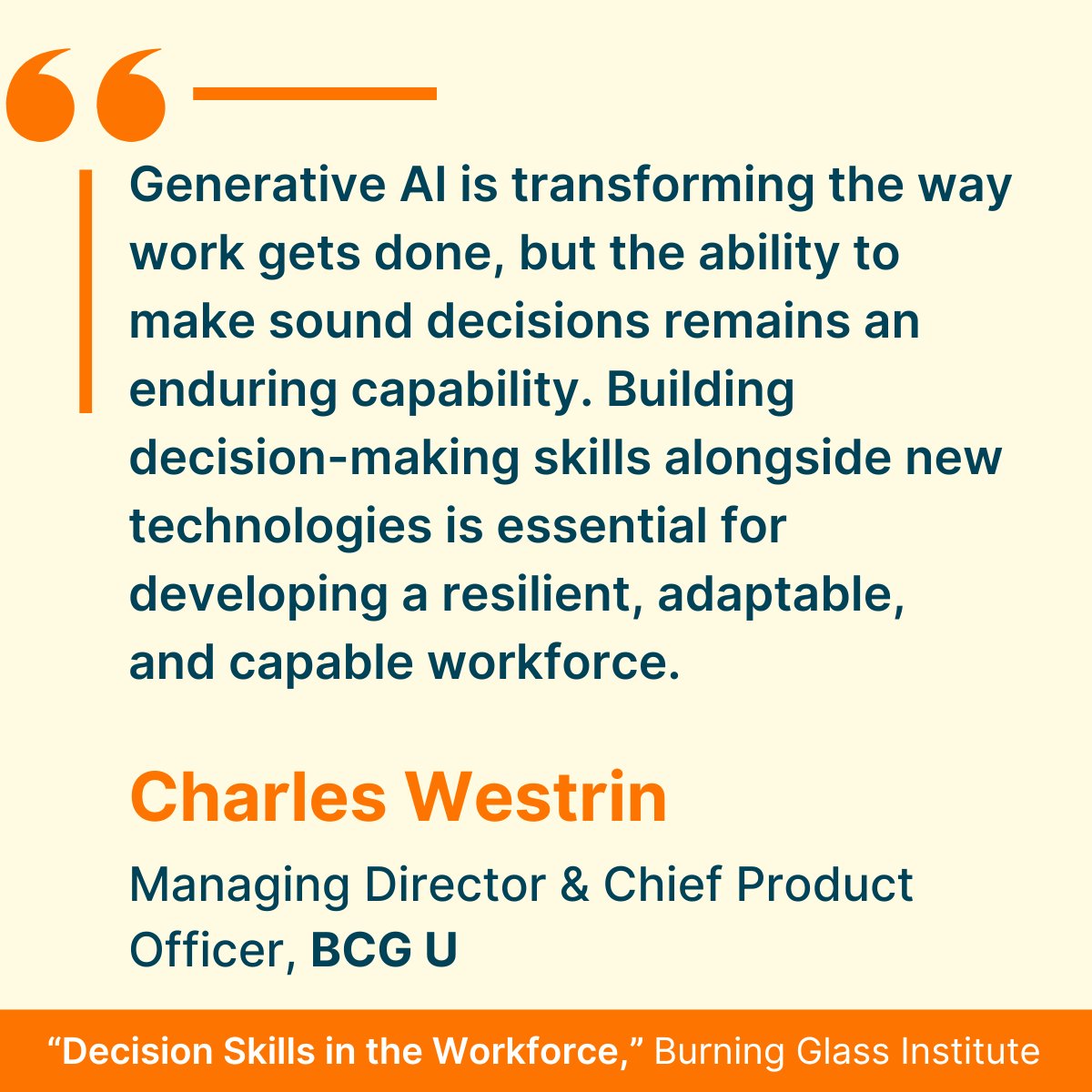 AllDecisionEd's tweet image. Industry leaders like Charles Westrin recognize the importance of decision skills in empowering students to adapt and thrive in an AI-driven world. Read the “Decision Skills in the Workforce” report from The Burning Glass Institute to learn more.

bit.ly/DecisionSkills…