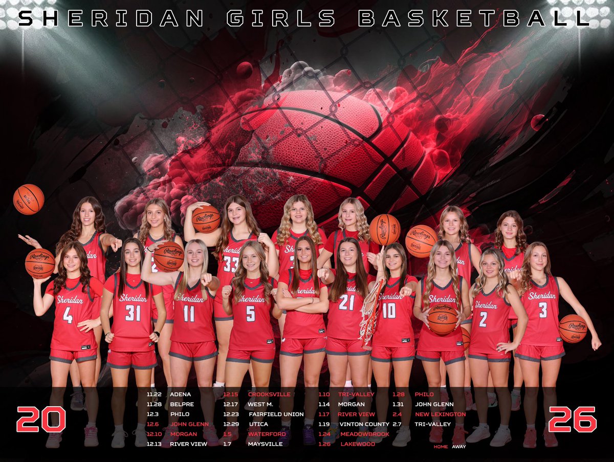 MrWalters225's tweet photo. Sheridan’s girls have their 1st home game tomorrow. JV will be only 2 Quarters and starts at 11:00. The varsity game will follow and will start around 11:45. Team posters will be available Saturday for 1 week. Contact a player or coach if you want one. https://t.co/lPYsbRuMH1