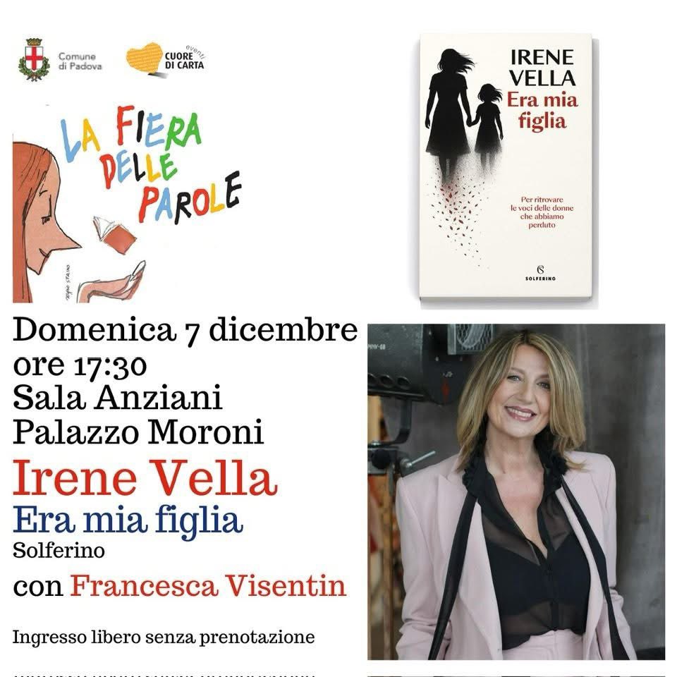 Programmi per il lungo fine settimana?

📚Domenica 7 dicembre h 17.30

📌 Palazzo Moroni - Sala Anziani

🗣️ <a href="/IreneVella/">Irene Vella</a> Era mia figlia <a href="/solferinolibri/">solferinolibri</a> 

🪑Ingresso gratuito senza prenotazione

#fieradelleparole25 #padova #libri #libridaleggere #cultura #donne