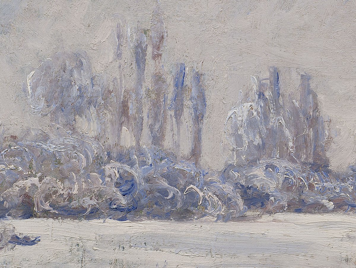 MuseuMontserrat's tweet photo. 📜#TalDiaComAvui, el 1926, moria a Giverny Claude Monet, un dels creadors de l’#Impressionisme. El moviment prengué el nom de la seva obra «Impressió, sol naixent», presentada al Salon des Refusés el 1874.
🖼️«Le Givre, temps gris» (1877).
#MuseuMontserrat #ClaudeMonet #Montserrat https://t.co/xVWg2LAL5E