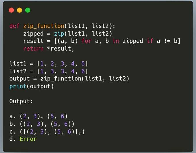 PythonPr's tweet image. Python Question / Quiz; What is the output of the following Python code, and why? Comment your answers below!
