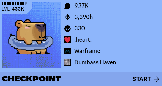 Courageousvipe1's tweet image. im suprised warframe is my most played tbh also 141.25 days in voice chat #DiscordRecap