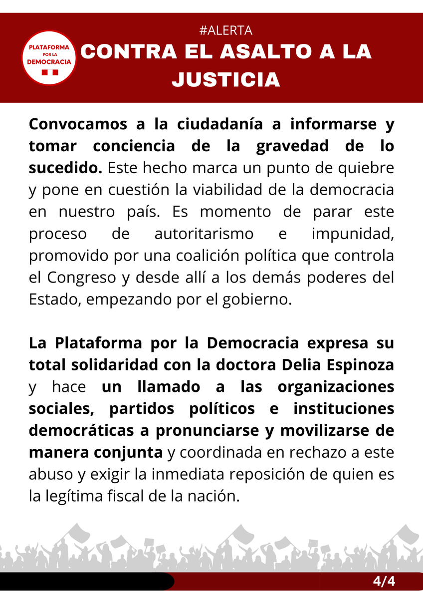 PlataformaXLademocracia Perú tweet media