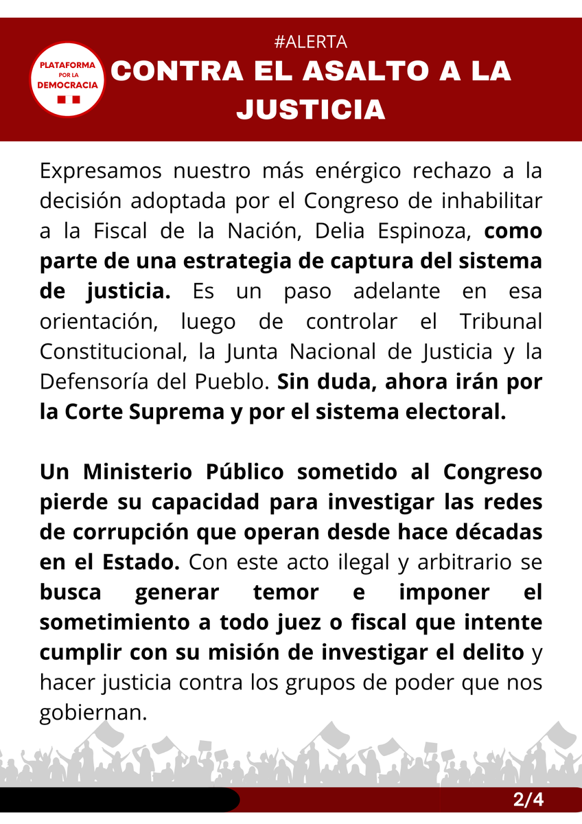 PlataformaXLademocracia Perú tweet media