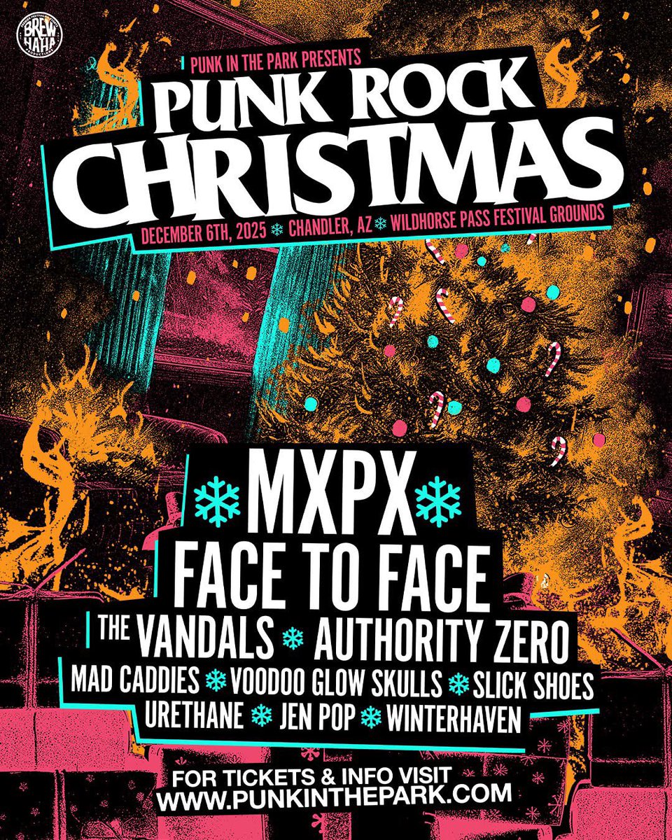 RawhideAZ's tweet photo. Bring your boots, your studded belts, and your holiday cheer! Punk Rock Christmas is ready to rock our Wild Horse Pass Festival Grounds TOMORROW, Saturday, Dec 6 🎸🤘
🎟️link for tickets: https://t.co/wlqIKPfrtx
💳 This event is cashless.
🚗 Parking is paid separately + cash only https://t.co/LmVqEIedrE