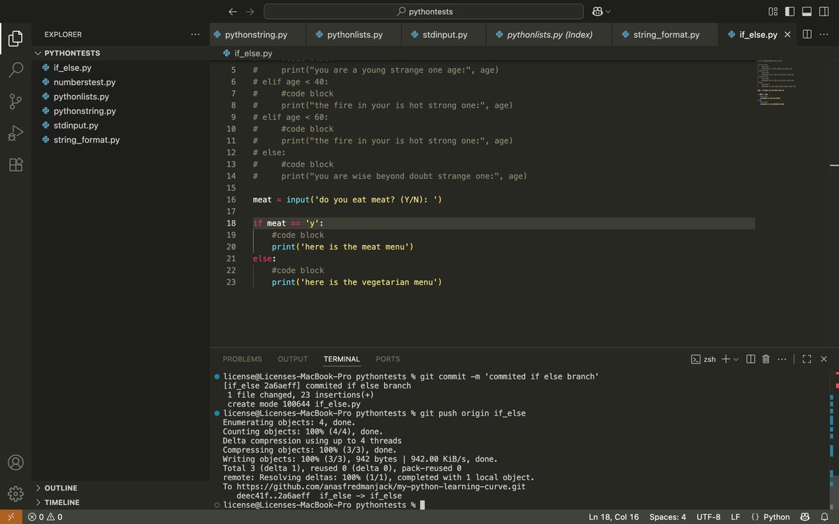 AnasFred_'s tweet image. Day 8/20
I’ll be honest, I slipped a bit these past few days. Life happened, energy dropped, and I wasn’t as consistent as I wanted to be. But today, I picked myself back up and continued my Python revision, and that alone feels like a win.
For Day 8, I dived into if–else