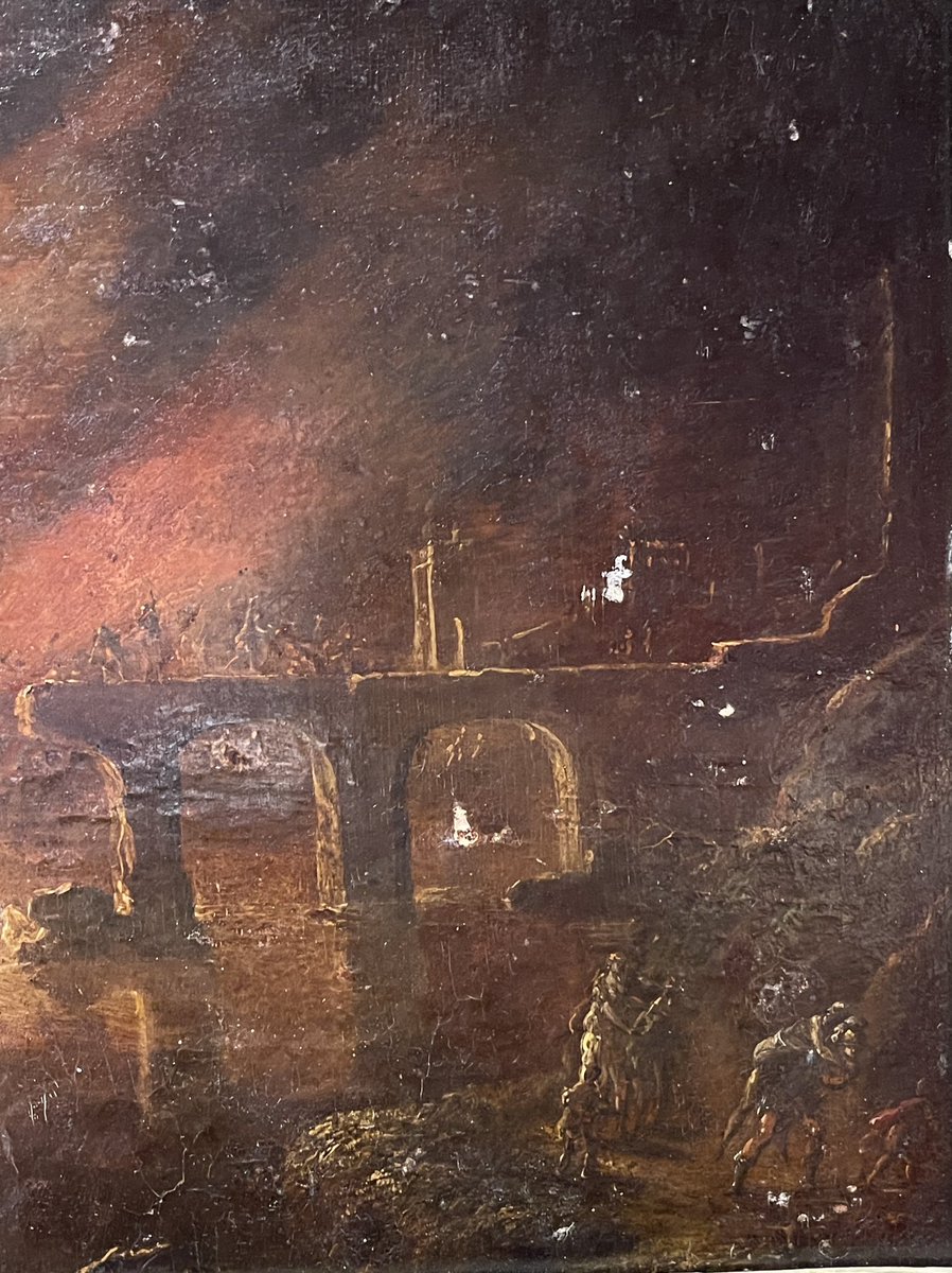 Sold in Paris this nocturne scene` Énée et Anchise fuyant l'incendie de Troie. École du NORD du XVII siècle (o/panneau 27.8 x 34 cm)’. And no doubt it is certainly such a nocturnal and incendiary escape